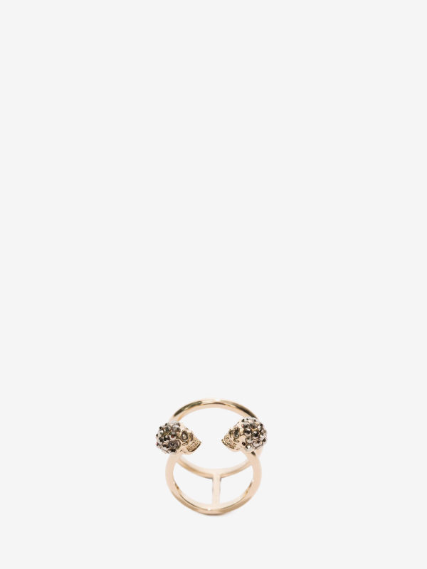 ALEXANDER MCQUEEN - Twin Skull Double Ring - Item 482266J160K7285